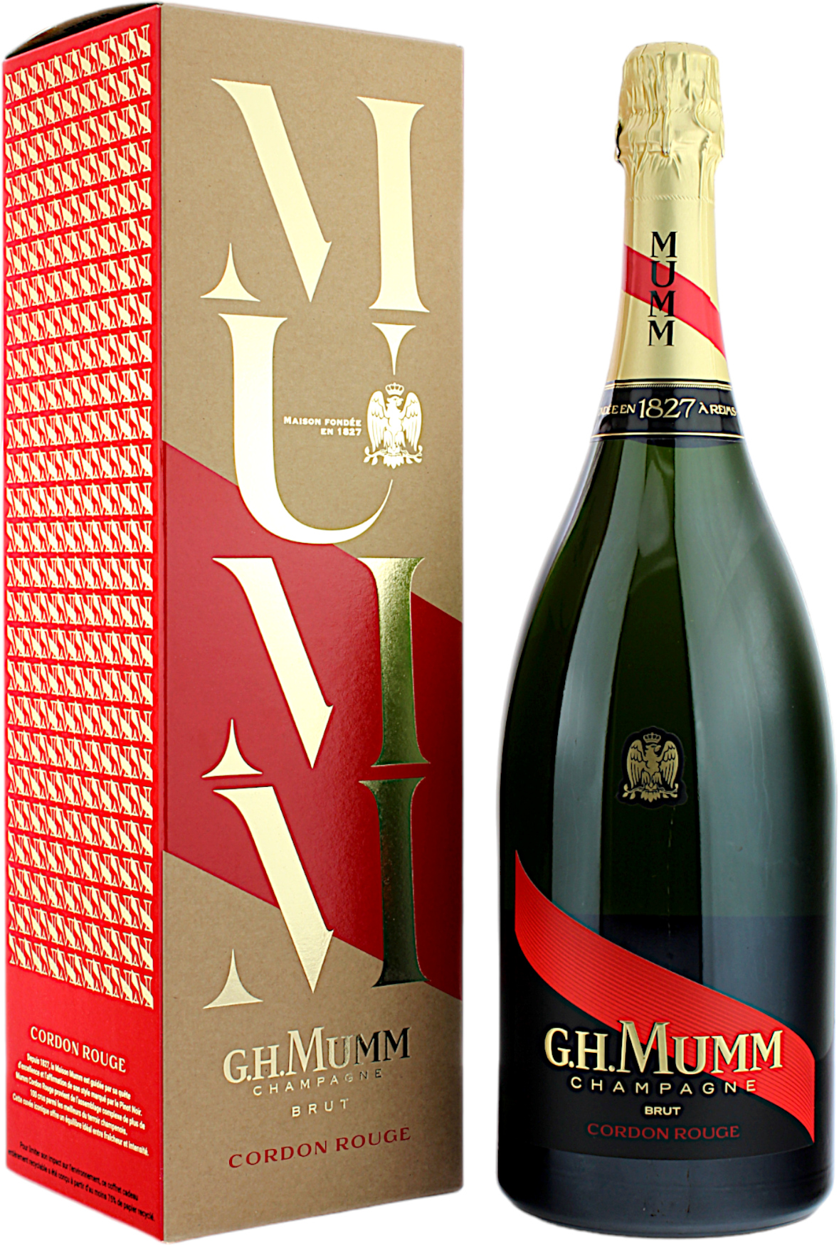 Champagner G.H. Mumm Cordon Rouge Magnum in Geschenkverpackung 12.5% 1,5 Liter