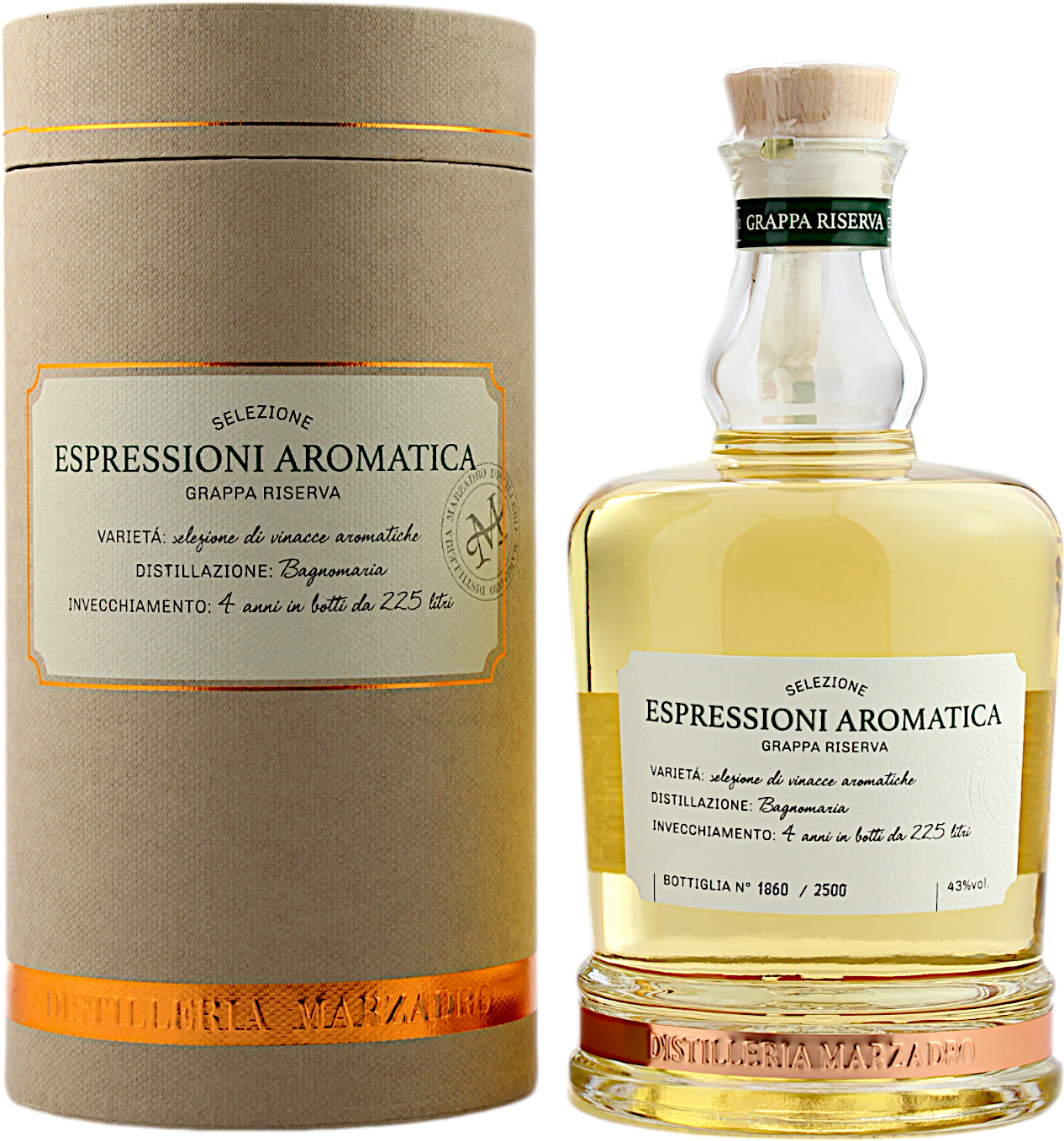 Marzadro Espressioni Aromatica Grappa 43.0% 0,7l